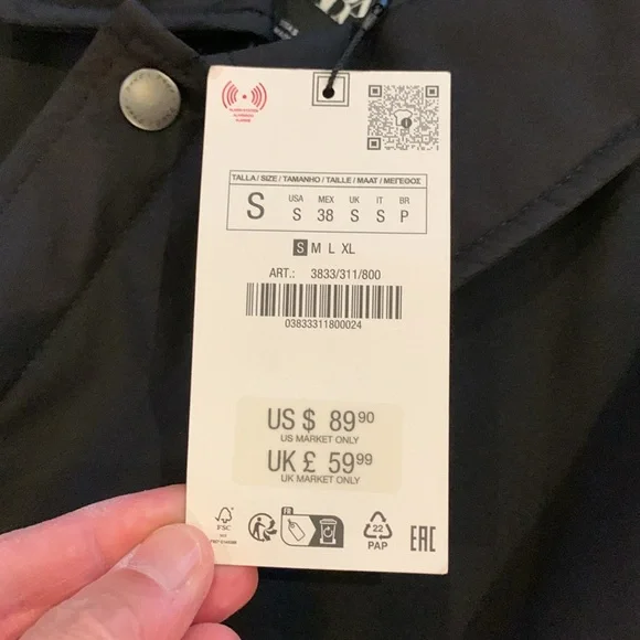 🎁 New mens Zara jacket size Small - Picture 4 of 13